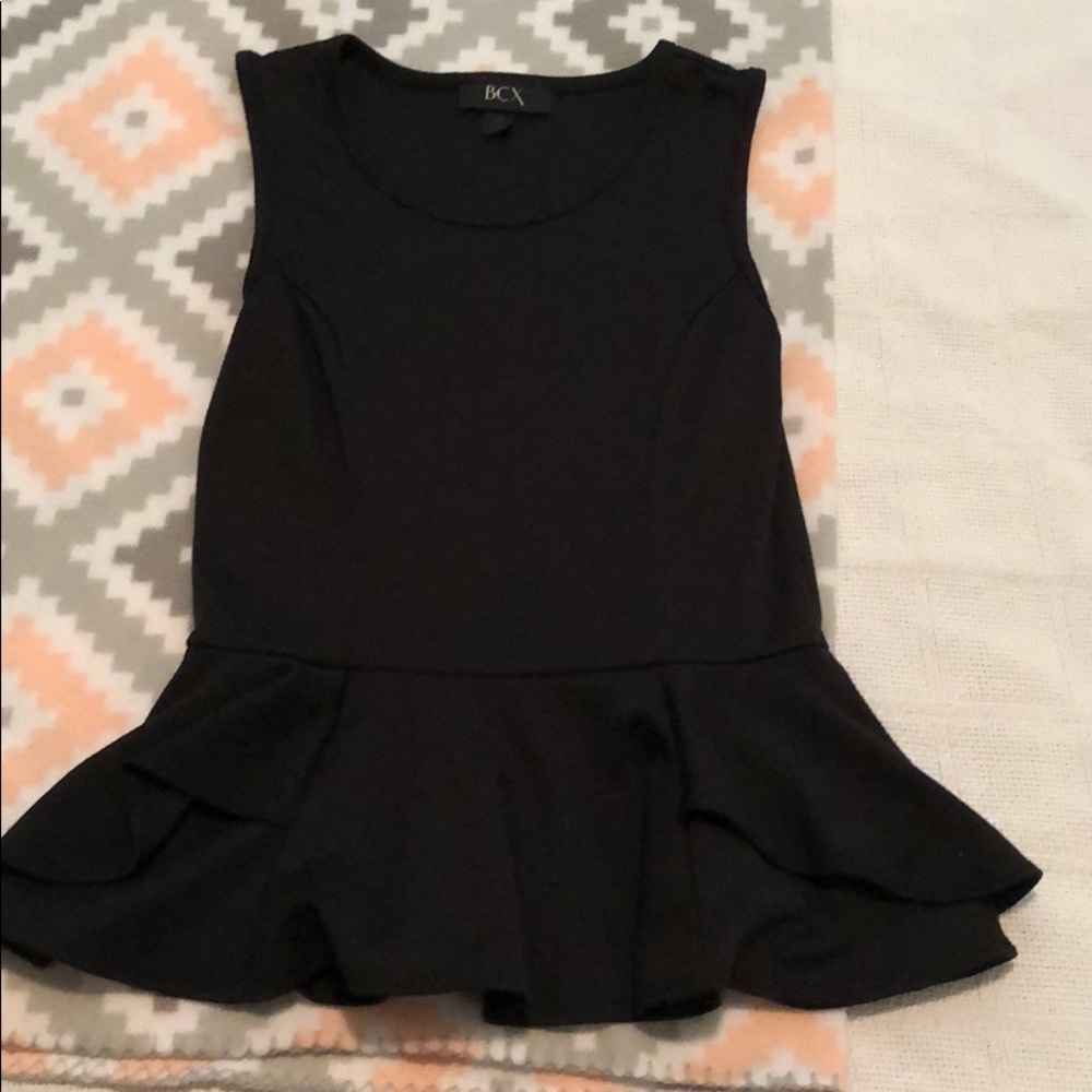 black ruffled blouse